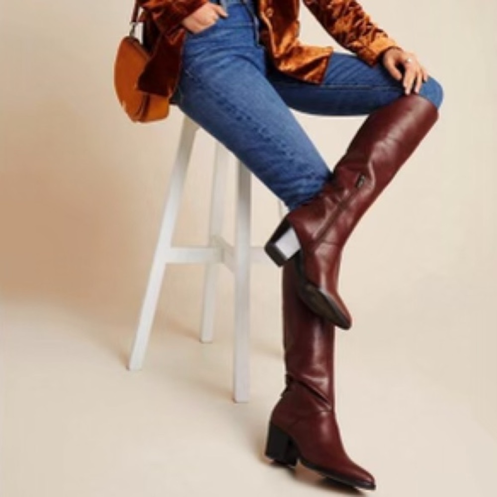 SALE NEW FRANCO SARTO KNEE BROW LEATHER BOOTS SIZE 7.5